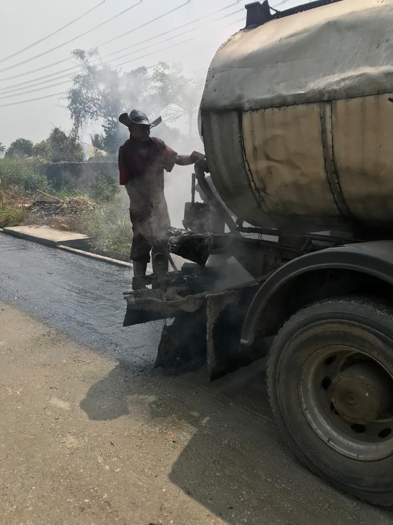 Priming of road in readiness for Asphalt Laying – Wilcrest Global